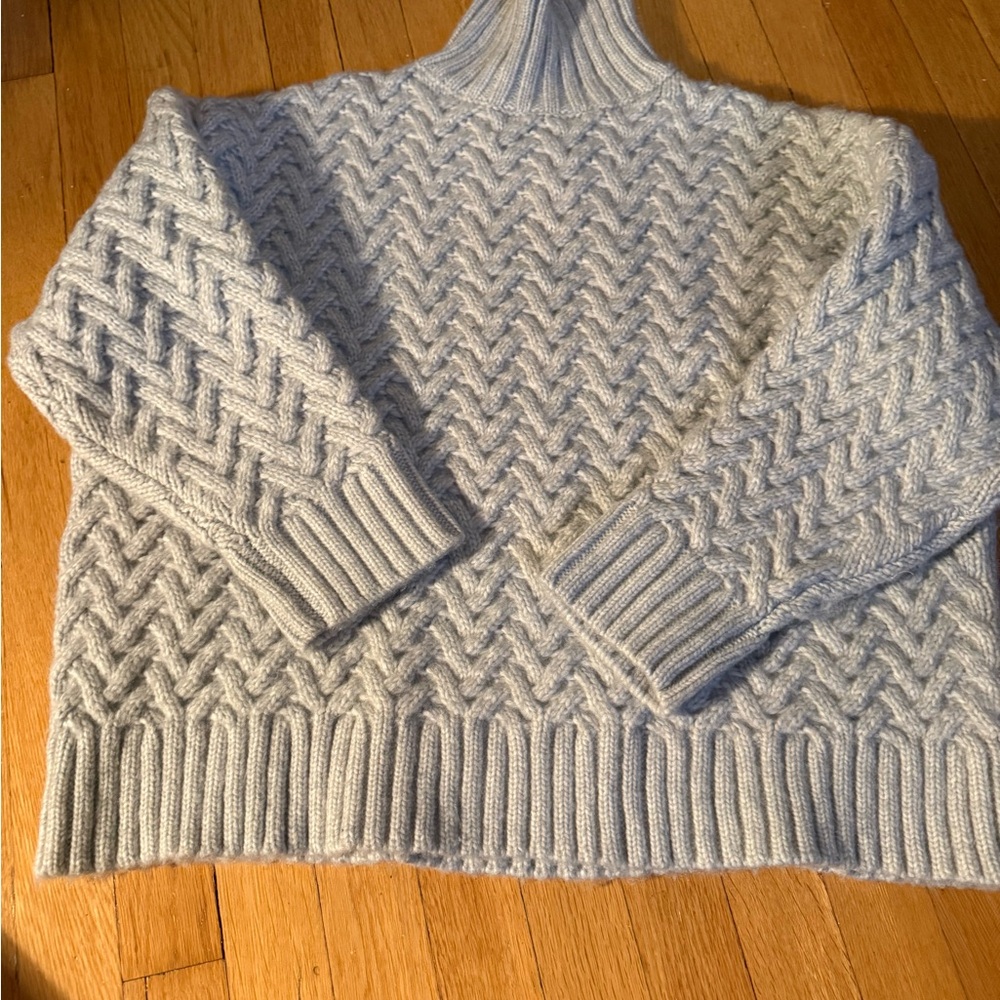 Topshop Cozy Gray Cable Knit Sweater